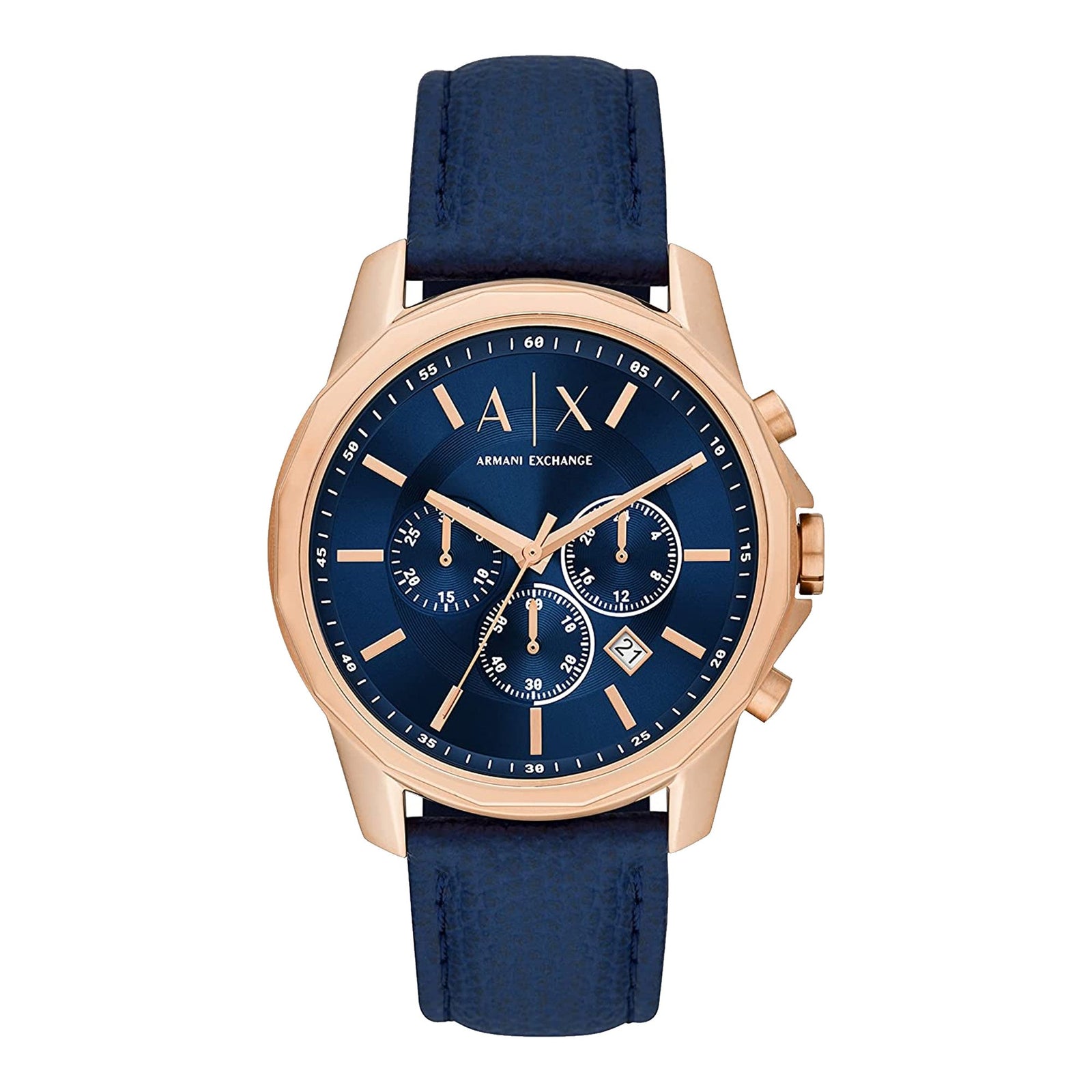 Armani Exchange Banks Reloj cronografo de cuarzo con esfera azul para Watches of America