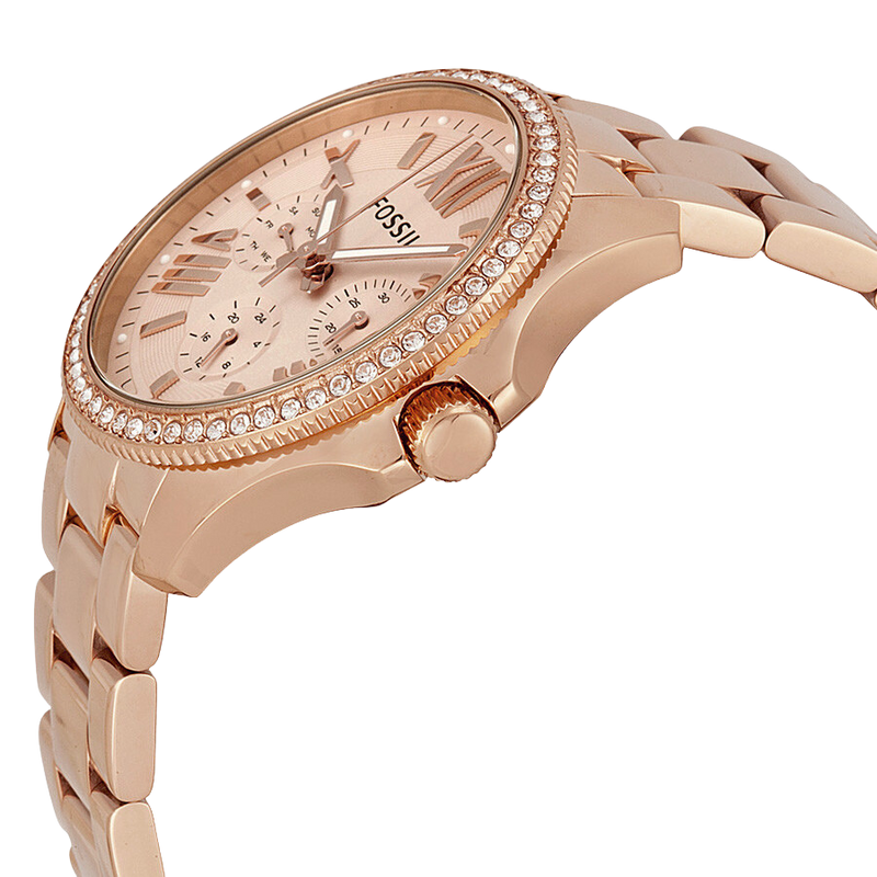 Reloj Fossil Cecile multifunción con esfera rosa para mujer AM4483