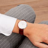 ساعة دانيال ويلينغتون سانت ماوز النسائية الفضية مقاس 36 مم DW00100052