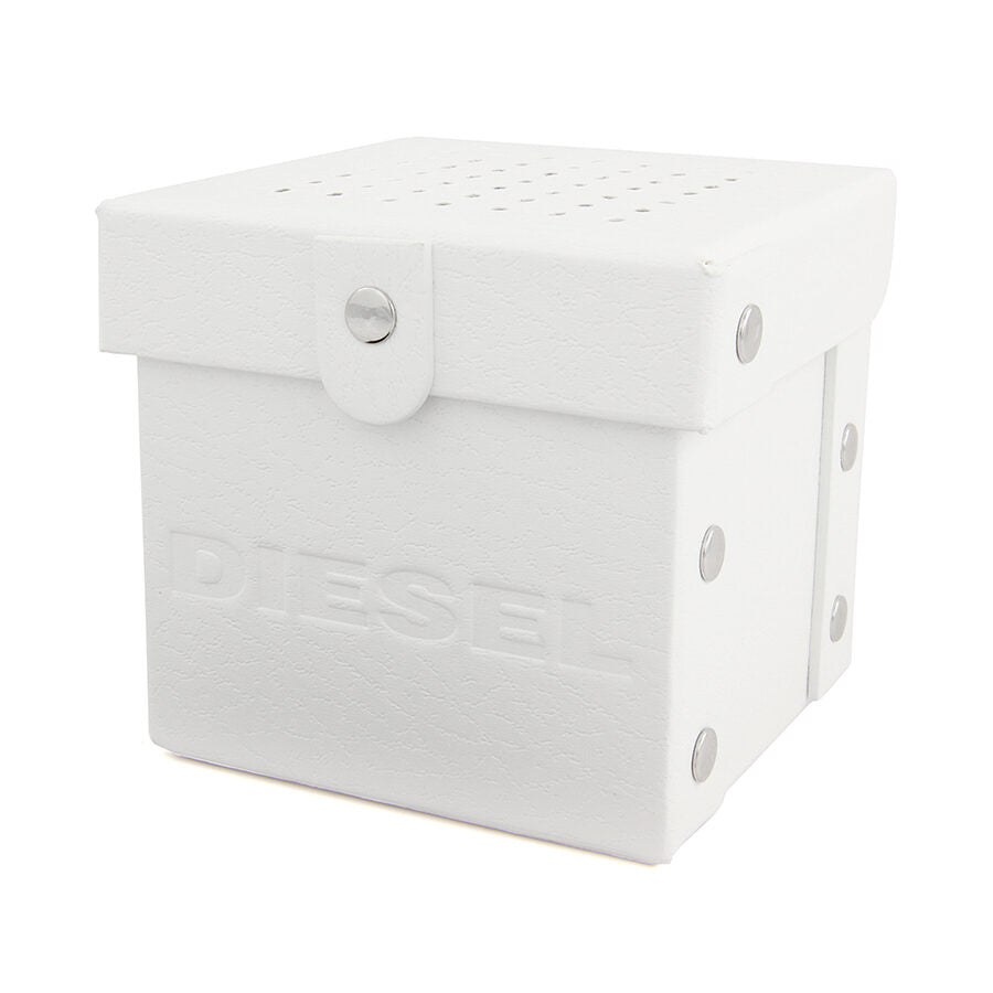 Diesel Mega Chief Reloj de cuarzo para hombre de cuero marrón con esfera negra DZ4343