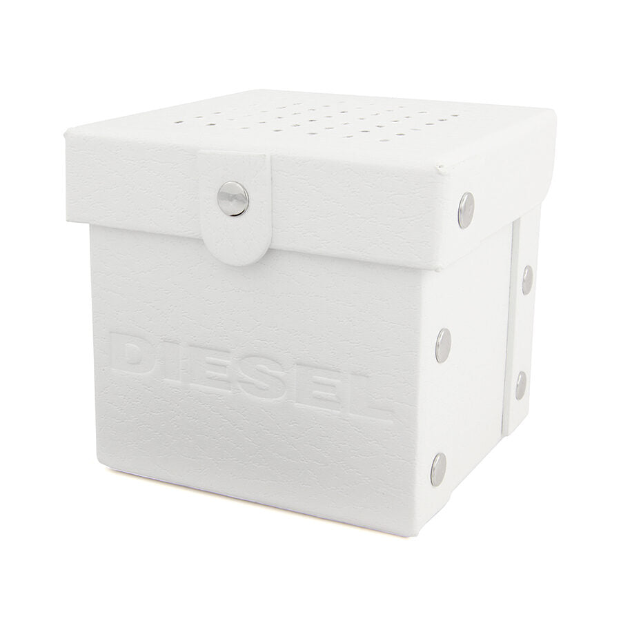 Diesel Mega Chief Reloj de hombre de cuero negro con esfera negra DZ4344