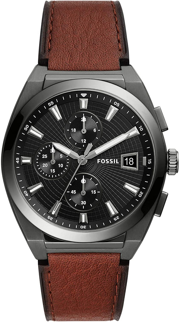 Fossil Everett Reloj cronógrafo de cuarzo con esfera gris para hombre FS5799