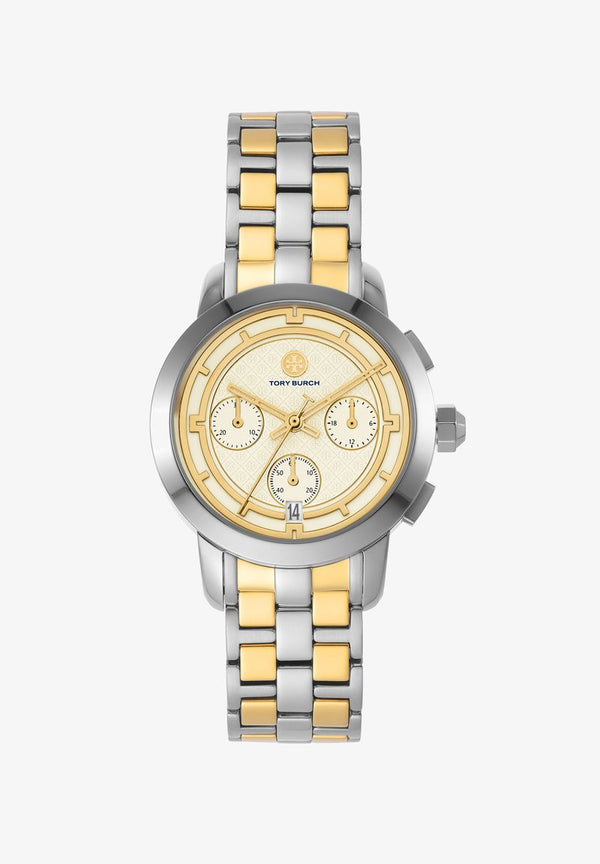 Tory Burch Classic Chronograph Two-Tone Watch Women's Watch TBW1034 - Image 2