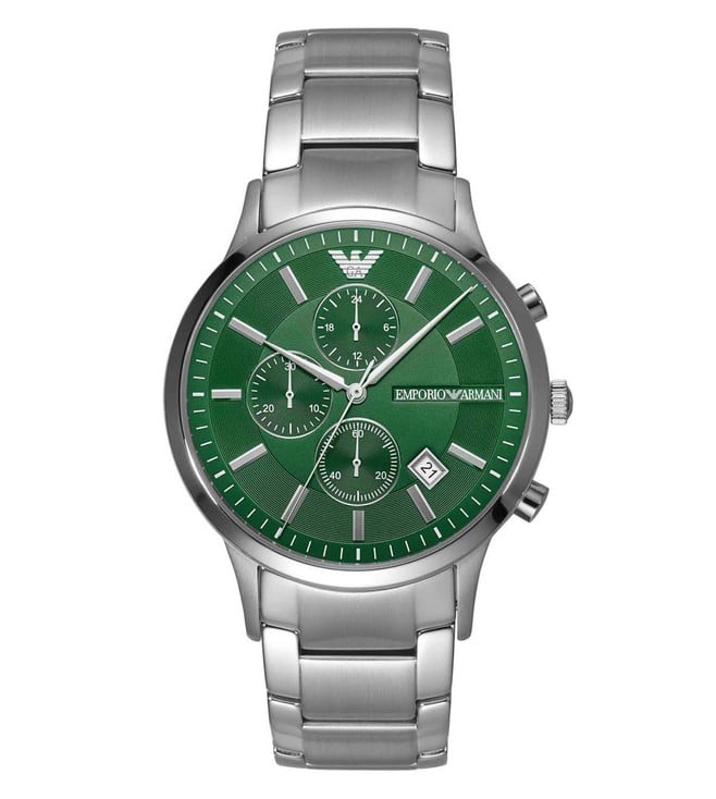 Emporio Armani Chronograph Stainless Steel Green Dial Men's Watch AR11507