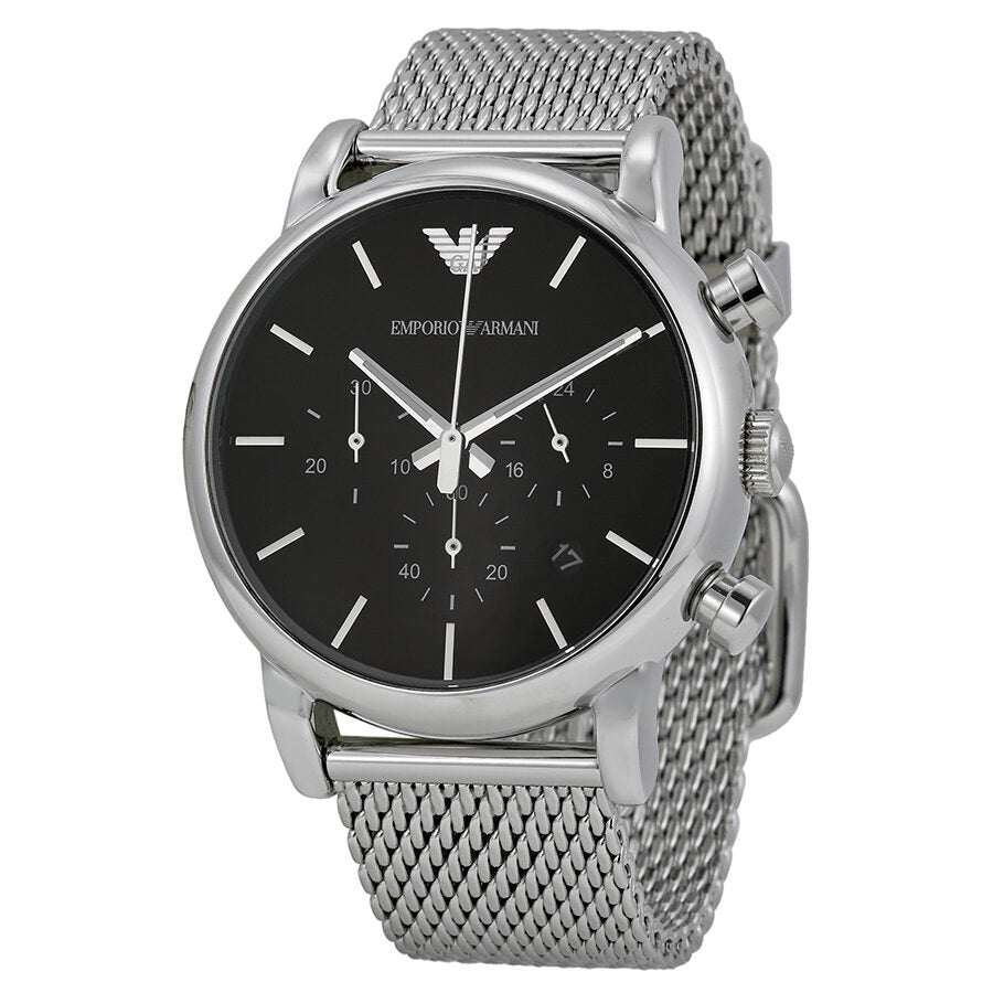Emporio Armani Classic Chronograph Black Dial Steel Men's Watch AR1811