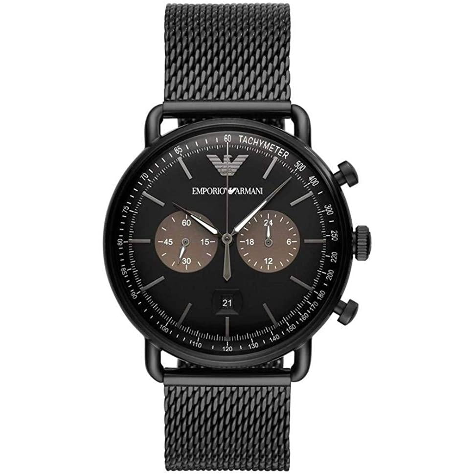 Emporio Armani Reloj de aviador negro para hombre AR11142
