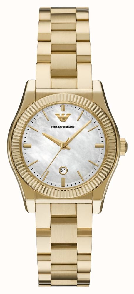 Emporio Armani Three-Hand Date Gold-Tone Stainless Steel Watch AR11657