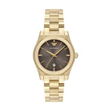 Emporio Armani Three-Hand Gold-Tone Brown Dial Stainless Steel Watch AR11700