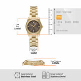 Emporio Armani Three-Hand Gold-Tone Brown Dial Stainless Steel Watch AR11700