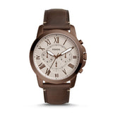 Fossil Grant Reloj para Hombre de Cuero Marrón FS5344