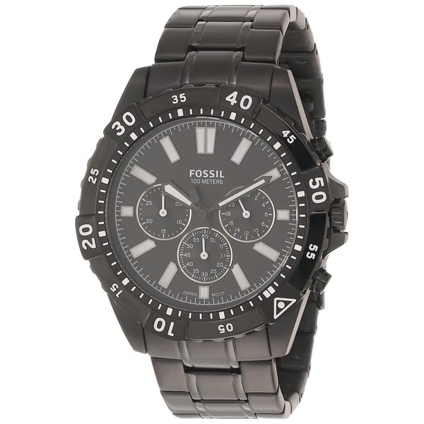 Fossil Garrett Reloj cronógrafo de cuarzo con esfera negra para hombre FS5773