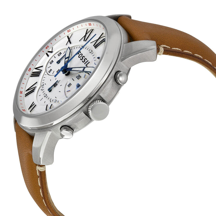 Fossil Grant Chronograph White Dial Tan Leather Reloj para hombre FS5060