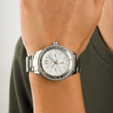 Fossil Stella Sport Cronógrafo Cuarzo Cristal Plata Dial Ladies Watch ES5108