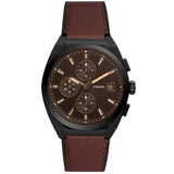 Fossil Everett Reloj cronógrafo de cuarzo con esfera negra para hombre FS5798