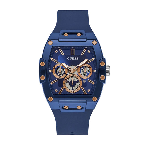 Guess Skeleton Dial Azul Silicona Reloj Hombre GW0203G7