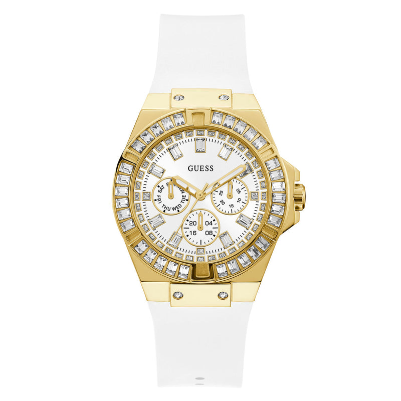 Reloj Mujer Guess Luna Correa Goma Dorada W0653L3