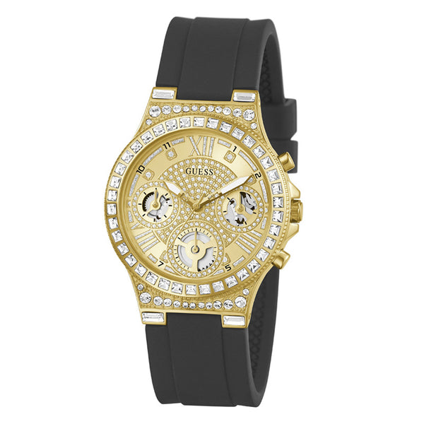 Reloj Mujer Guess Moonlight Correa Silicona Negra GW0257L1