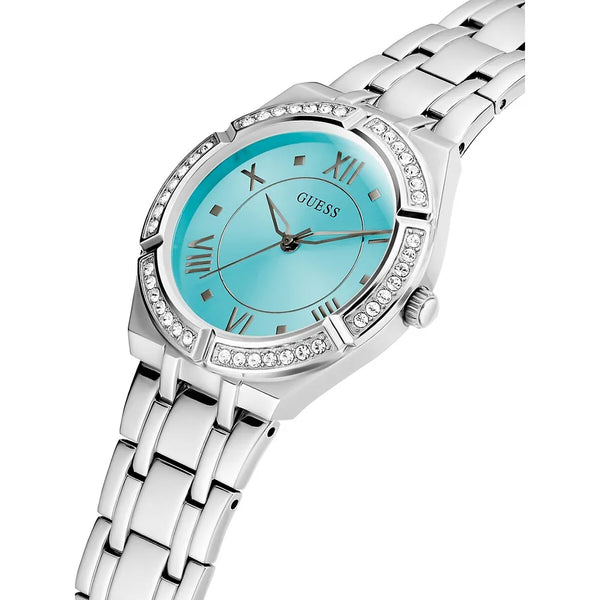 Reloj Mujer Guess Plata Cosmo Esfera Azul GW0033L7