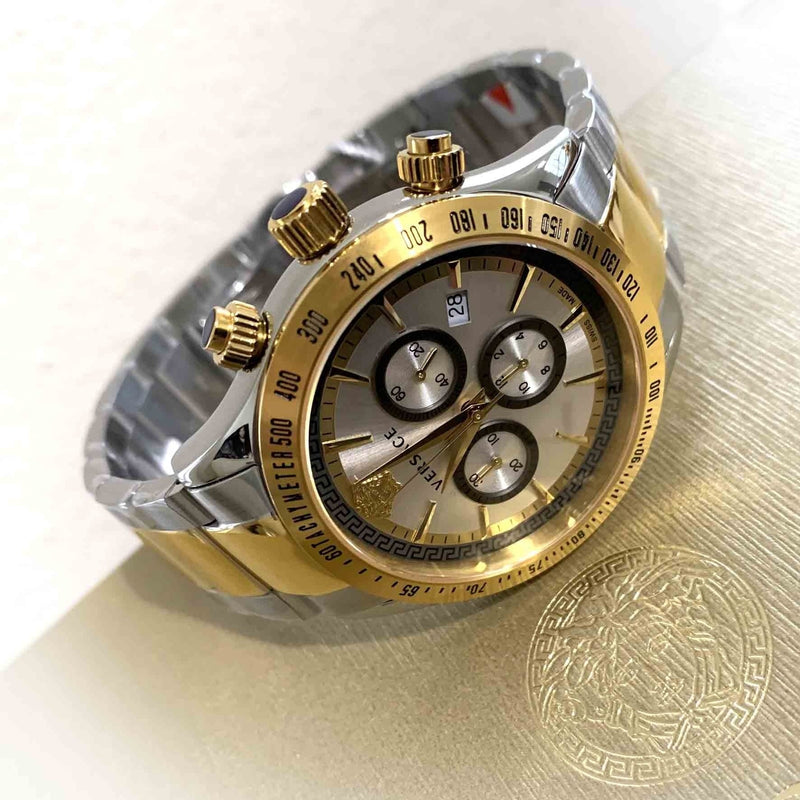 Versace Quartz Two-Tone Stainless Steel Silver Dial Men's Watch VEV700519