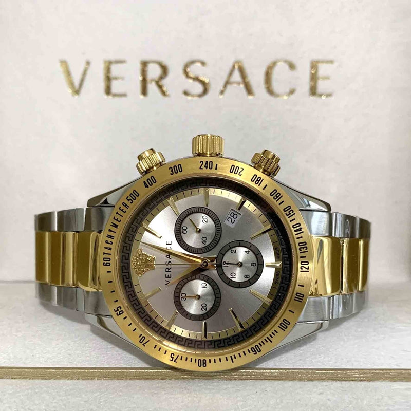 Versace Quartz Two-Tone Stainless Steel Silver Dial Men's Watch VEV700519