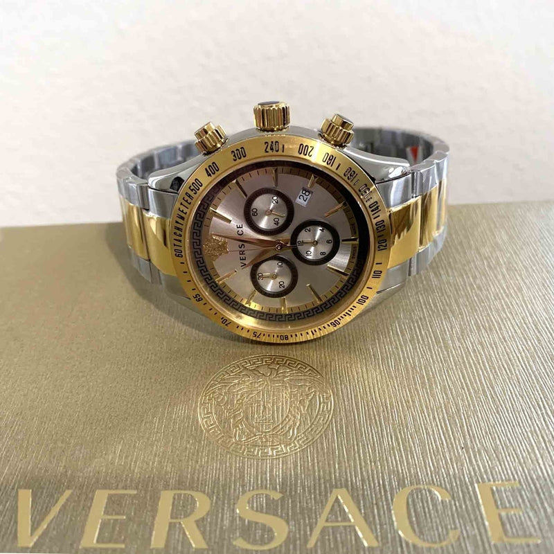 Versace Quartz Two-Tone Stainless Steel Silver Dial Men's Watch VEV700519