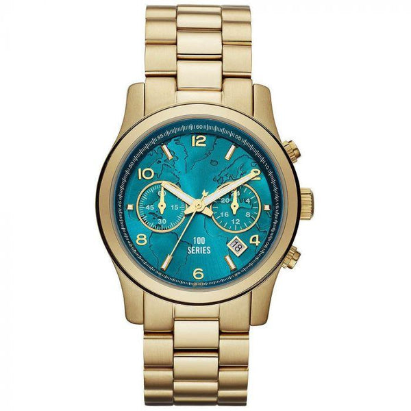 Michael Kors Stop Hunger Reloj cronógrafo con esfera turquesa para mujer MK5815
