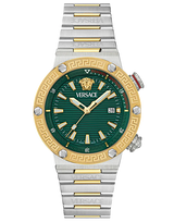 Versace Greca Logo Diver Quartz Green Dial Two Tone Steel Strap Watch for Men - VE8G00524 VE8G00524 - Image 1