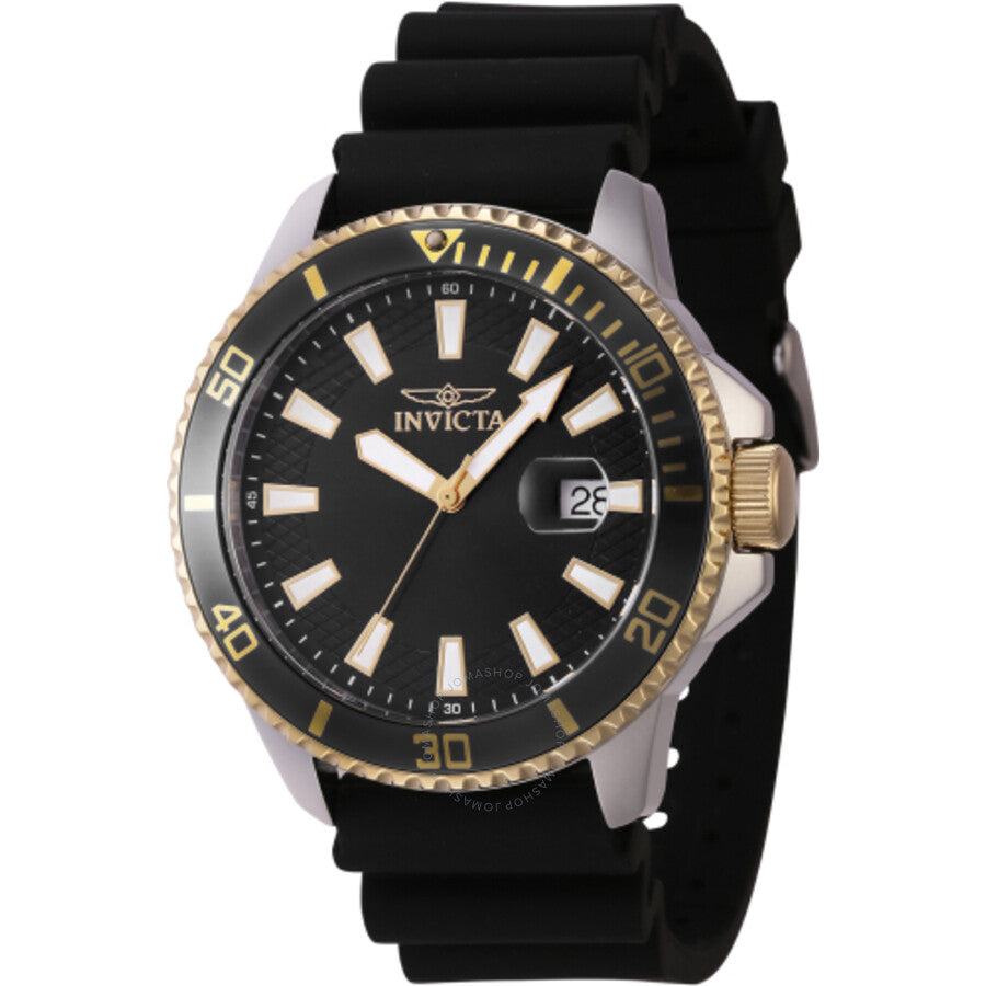 Invicta Pro Diver Quartz Silver Dial Black Silicone Men's Watch 30950