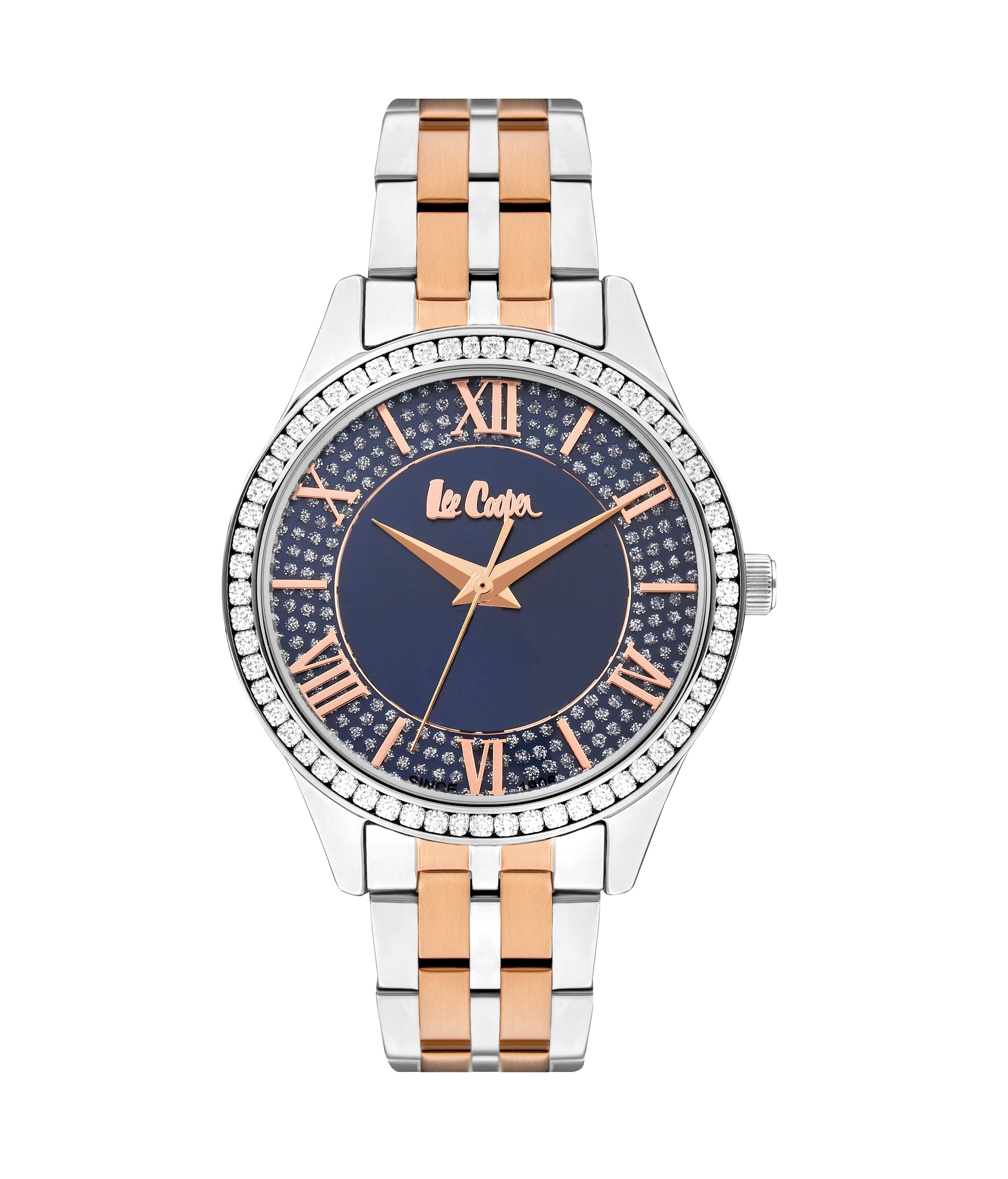 ساعة لي كوبر النسائية مقاس 34 مم، فضية اللون، تناظرية، بسوار معدني – LC07928.590