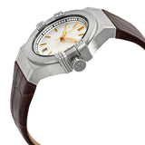 ساعة مازيراتي بوتنزا النسائية ذات المينا الفضية والسوار الجلدي البني R8851108506