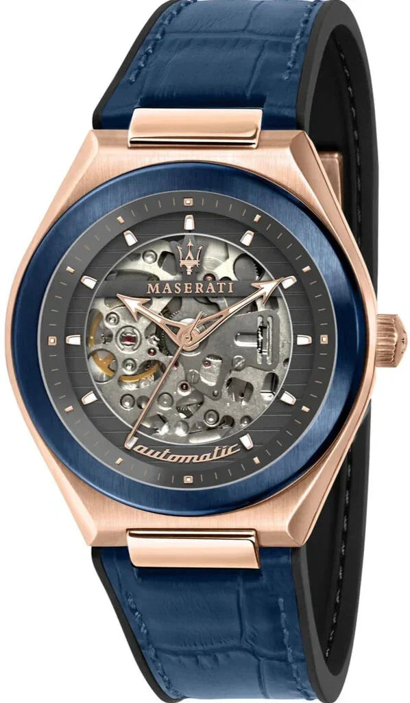 Maserati Triconic Men's Automatic Black Skeleton Dial Watch R8821139001