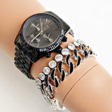 ساعة مايكل كورس كرونوغراف سوداء نسائية MK5709