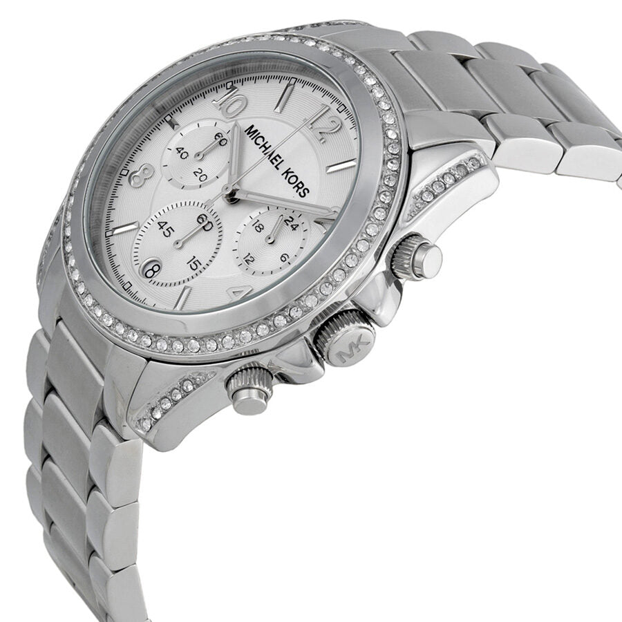 Michael Kors Reloj cronógrafo de cristal blanco para mujer MK5165