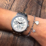 ساعة مايكل كورس جيت سيت كرونوغراف النسائية ذات المينا المصنوع من عرق اللؤلؤ MK5020