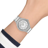 ساعة مايكل كورس كيري النسائية الفضية ذات المينا المصنوع من عرق اللؤلؤ MK3311