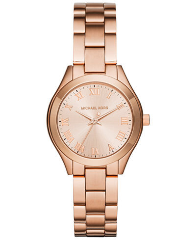 Michael Kors Mini Slim Sunway Rose Gold Dial Ladies Watch MK3457 - BigDaddy Watches