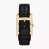 ساعة مايكل كورس مونرو النسائية بثلاث عقارب، مينا أسود، سوار جلدي أسود - MKO1027