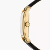 ساعة مايكل كورس مونرو النسائية بثلاث عقارب، مينا أسود، سوار جلدي أسود - MKO1027