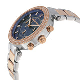 Michael Kors Parker Reloj cronógrafo para mujer con esfera azul y dos tonos MK6141