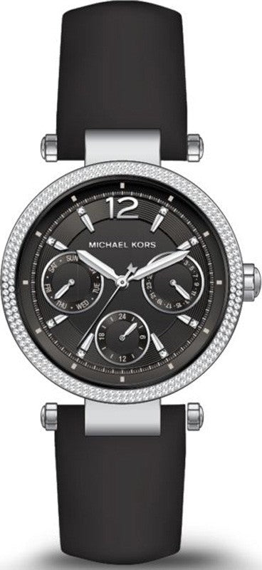 Michael Kors Laminated Black Leather Ladies Watch  MK2566 - Big Daddy Watches