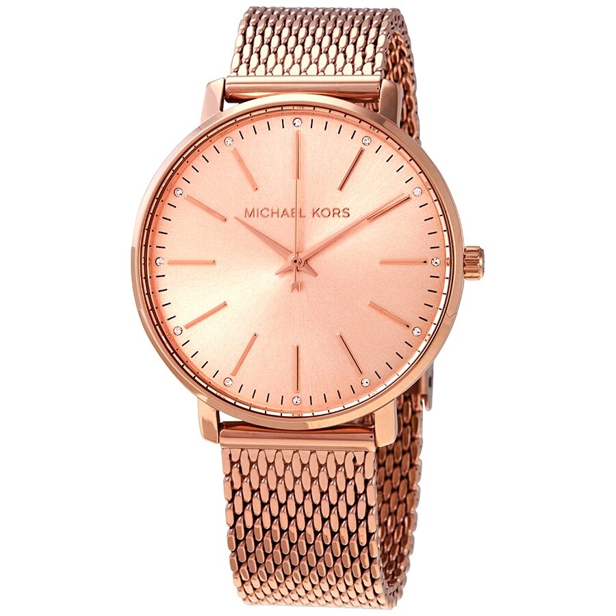 Michael Kors Pyper Reloj de cuarzo con esfera de oro rosa para mujer MK4340