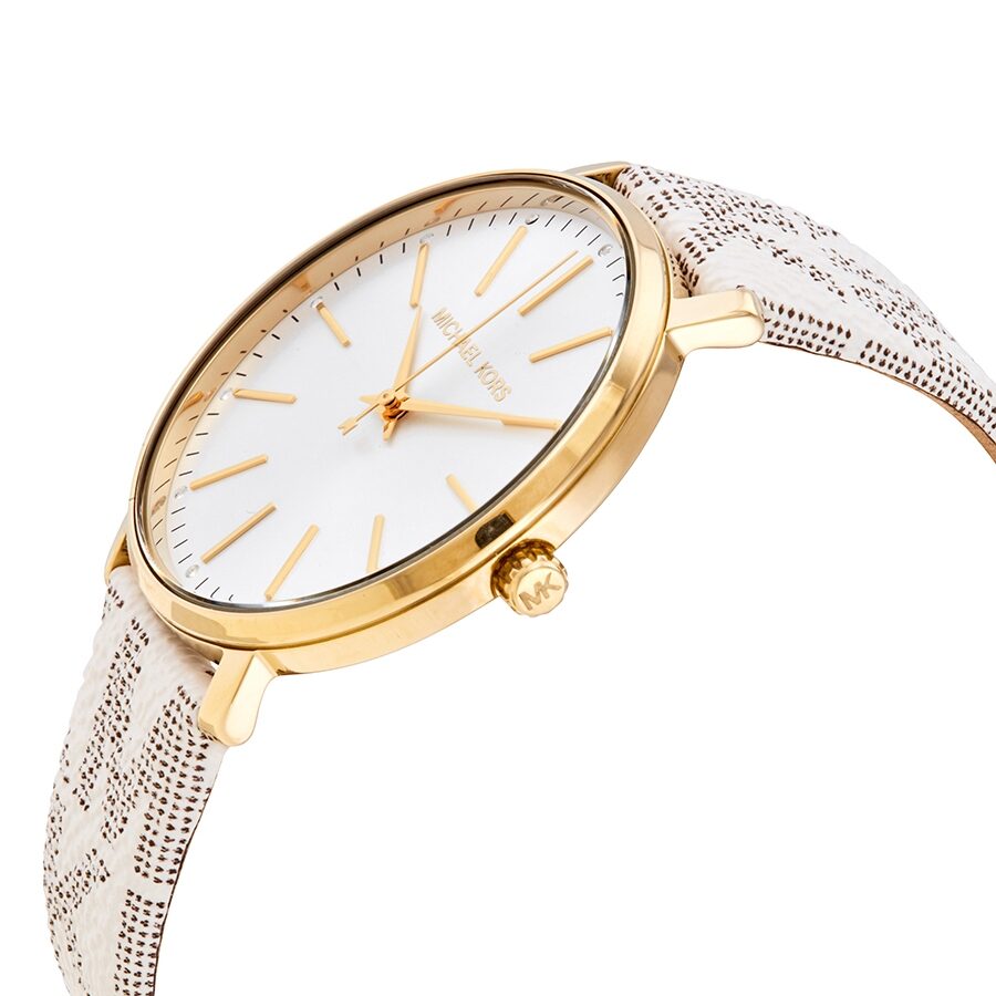 Michael Kors Pyper Reloj de cuarzo con esfera blanca y cristal para mujer MK2858