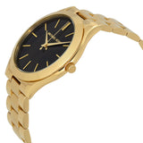 Michael Kors Slim Runway Reloj para mujer con esfera negra y tono dorado MK3478