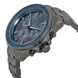 Michael Kors Wren Chronograph Blue Crystal Pave Dial Gunmetal Ion-plated Men's Watch MK6097 - BigDaddy Watches #2