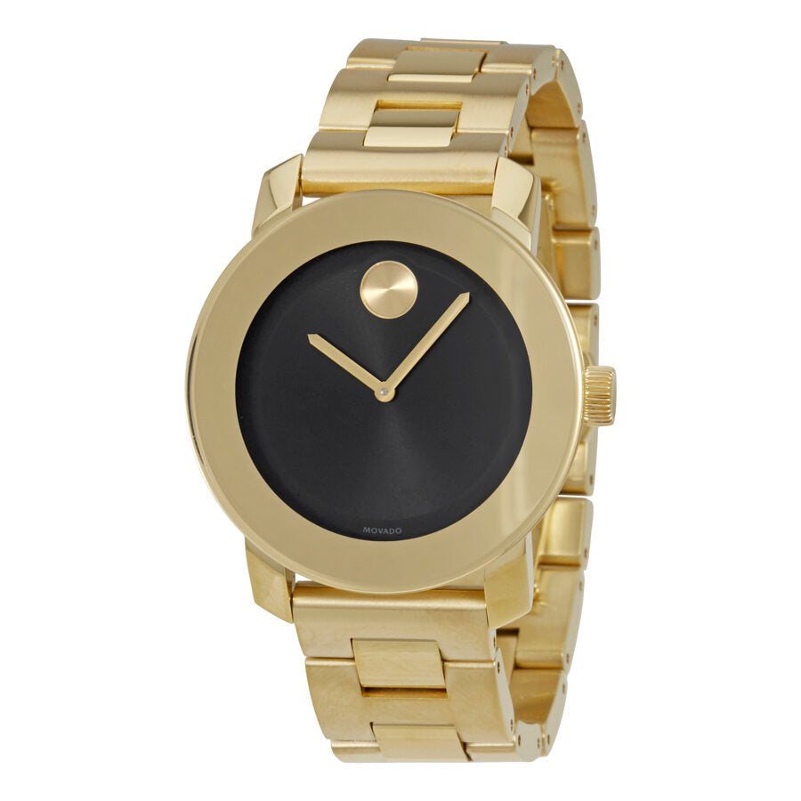 Reloj unisex Movado Bold con esfera negra y tono dorado 3600397