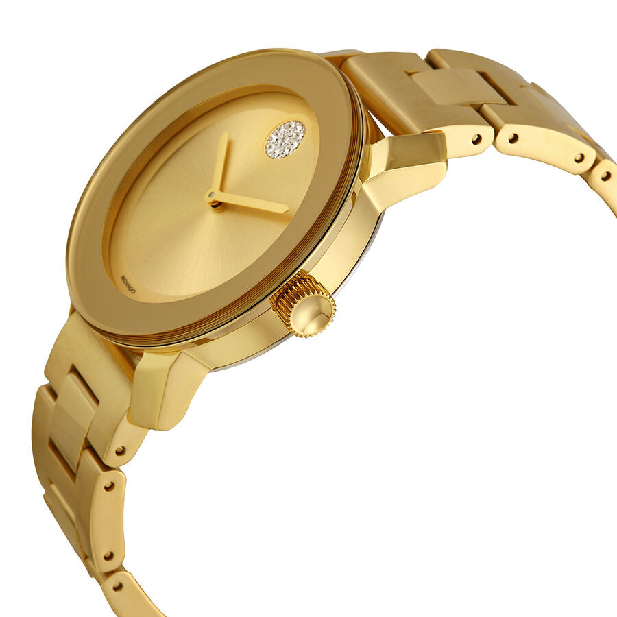 Movado Bold Gold Dial Oro amarillo Ion-plateado Ladies Watch 3600104