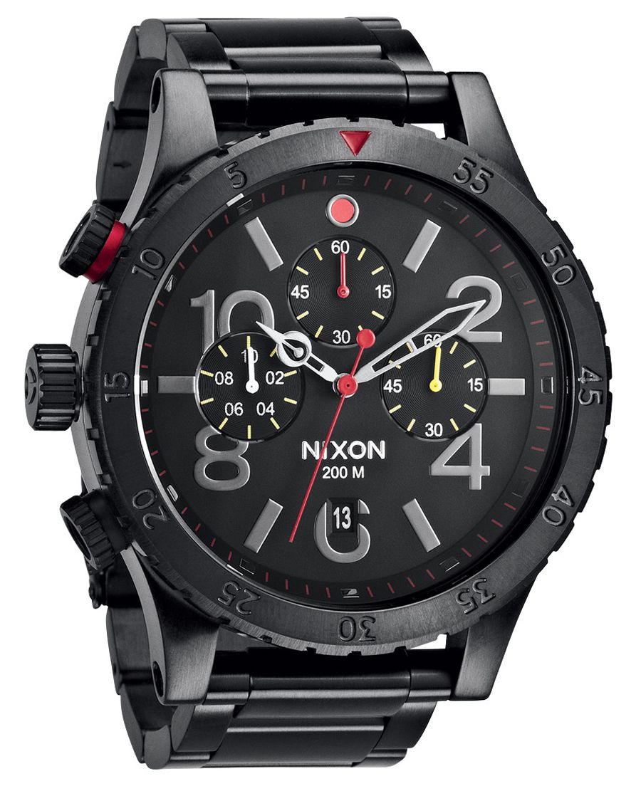 Nixon 48-20 Chrono Black Dial Black Ion-plated Reloj para hombre Reloj para hombre A486-1320