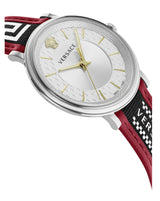 Versace V Circle Silver Dial Two Tone Leather Strap Watch for Men - VEBQ01319 VEBQ01319 - Image 4