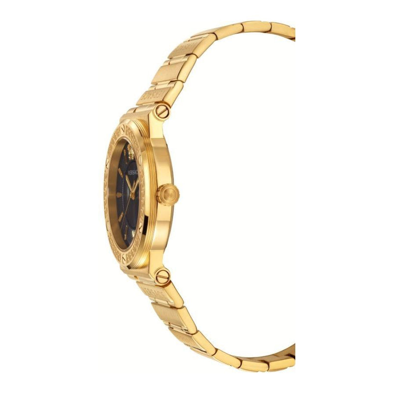 Versace Greca Black Dial Gold Steel Strap Watch for Women - VEVH00820 VEVH00820 - Image 6