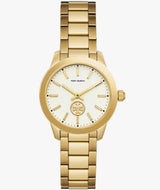 Tory Burch Yellow Gold Collins White Dial Watch  Women's Watch TBW1300 - Image 1